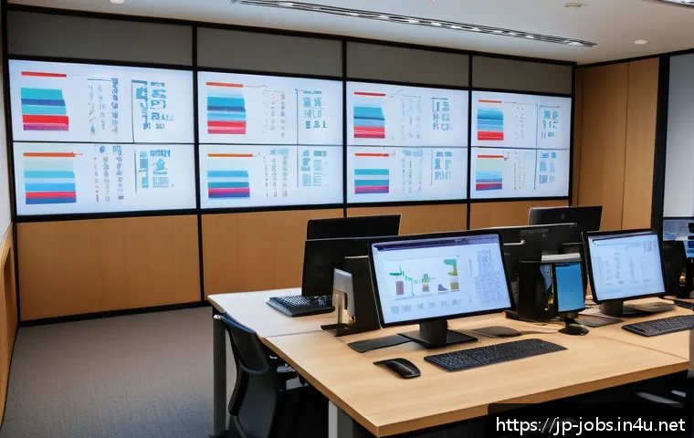 직업상담사와 인재 관리 시스템 - A modern Japanese office setting with diverse employees engaged in a collaborative meeting, featurin...